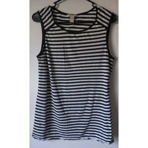 Banana Republic Women's Sleeveless Round‎ Neck Striped Tank Top Size Medium